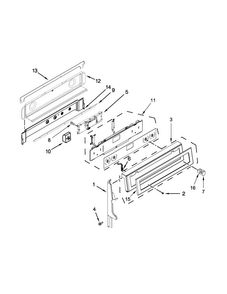 Control Panel Parts Diagram and Parts List for KFED500EBL01  KitchenAid Range
