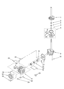 Brake, Clutch, Gearcase, Motor And Pump Parts Diagram and Parts List for 11088752795  Kenmore Washer Dryer Combo