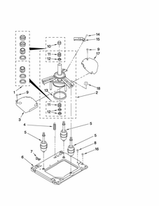 Machine Base Parts Diagram and Parts List for 11080754006  Kenmore Washer Dryer Combo