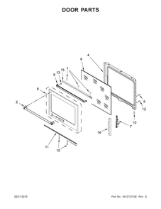 Door Parts Diagram and Parts List for KSEB900EWH0  KitchenAid Range