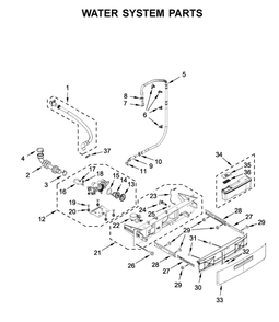 Water System Parts Diagram and Parts List for 8TWFW8620HW1  Whirlpool Washer
