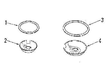 Optional  Drip Pans And Rings Diagram and Parts List for 8068410  Roper Range