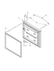 Freezer Door Diagram and Parts List for 59669969013  Kenmore Refrigerator