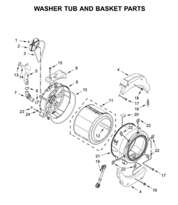 Washer Tub And Basket Parts Diagram and Parts List for CGT9100GQ0  Whirlpool Washer Dryer Combo