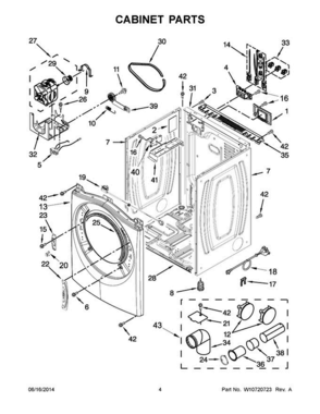 03 - Cabinet Parts Diagram and Parts List for YWED97HEDU0  Whirlpool Dryer
