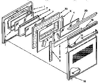 Door And Drawer Parts Diagram and Parts List for KDDT07BAL0  KitchenAid Range