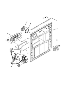 Inner Door Parts Diagram and Parts List for WDT710PAYB6  Whirlpool Dishwasher