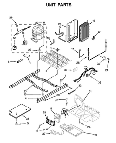 Unit Parts Diagram and Parts List for 10651752711  Kenmore Refrigerator