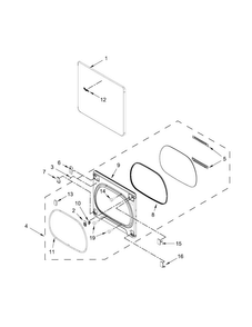 Door Parts Diagram and Parts List for WED8000DW0  Whirlpool Dryer