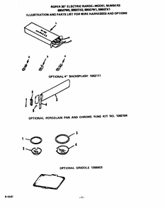 Wire Harness And Options Diagram and Parts List for S9507*0  Roper Range