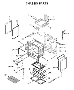 Chassis Parts Diagram and Parts List for WFG515S0JW1  Whirlpool Range