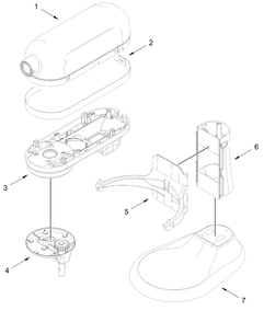 Color Variation Parts Diagram and Parts List for 5KSM60SPXPWH0,5KSM60SPXPER0  Whirlpool Mixer