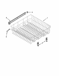 Upper Rack And Track Parts Diagram and Parts List for 66513252K110  Kenmore Dishwasher