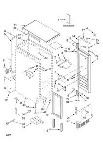 Cabinet Liner And Door Parts Diagram and Parts List for 10689483700  Kenmore Ice Maker