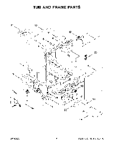Tub And Frame Parts Diagram and Parts List for KDFE104KPS1  KitchenAid Dishwasher