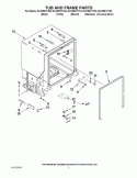 TUB AND FRAME PARTS Diagram and Parts List for DU1055XTVD3  Whirlpool Dishwasher