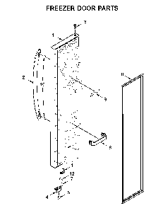 Freezer door parts Diagram and Parts List for WRS311SDHB03  Whirlpool Refrigerator