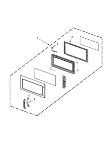 Door Parts Diagram and Parts List for WMH1164XWS6  Whirlpool Microwave