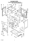 CHASSIS PARTS Diagram and Parts List for RF261PXSW1  Whirlpool Range