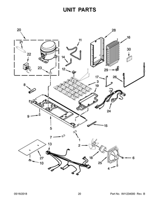 Unit Parts Diagram and Parts List for WRS586FIEM04  Whirlpool Refrigerator