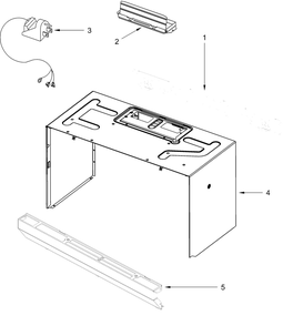 Cabinet And Installation Parts Diagram and Parts List for YAMV2307PFW11,YAMV2307PFS11  Whirlpool Microwave