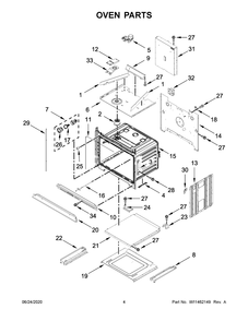 Oven Parts Diagram and Parts List for WOC54EC7HB04  Whirlpool Microwave Oven Combo