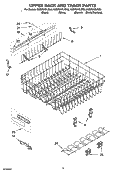 UPPER RACK AND TRACK PARTS Diagram and Parts List for KUDP01DLBL5  KitchenAid Dishwasher