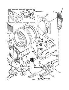 Bulkhead Parts Diagram and Parts List for WED81HEDW0  Whirlpool Dryer