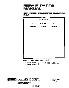 Front Cover Diagram and Parts List for 1414*0A  Roper Range