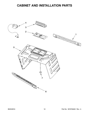 07 - CABINET AND INSTALLATION PARTS Diagram and Parts List for YWMH53520CE0  Whirlpool Microwave