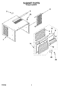 CABINET PARTS Diagram and Parts List for CA8WMR3  Crosley Air Conditioner
