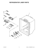 REFRIGERATOR LINER PARTS Diagram and Parts List for EB9FVHXWQ03  Whirlpool Refrigerator