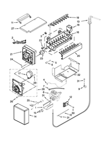Icemaker Parts Diagram and Parts List for KSSC36QTS07  KitchenAid Refrigerator