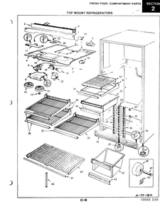 03 - Fresh Food Compartment Diagram and Parts List for RB17CA-2A  Whirlpool Refrigerator
