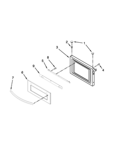 Microwave Door Parts Diagram and Parts List for WOC54EC0AS01  Whirlpool Microwave