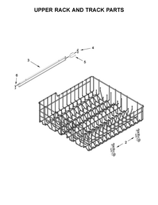 Upper Rack And Track Parts Diagram and Parts List for IDF330PAGW0  Whirlpool Dishwasher