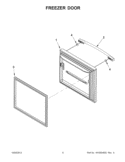 FREEZER DOOR Diagram and Parts List for GB2FHDXWQ07  Whirlpool Refrigerator