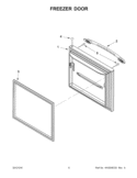 FREEZER DOOR Diagram and Parts List for EB9FVHXWQ03  Whirlpool Refrigerator