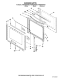 DOOR PARTS Diagram and Parts List for YWFE540H0AW0  Whirlpool Range