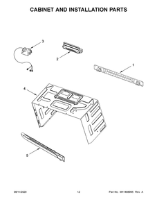 Cabinet And Installation Parts Diagram and Parts List for WMH53521HB5  Whirlpool Microwave