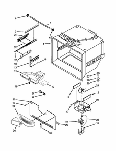 Freezer Liner Parts Diagram and Parts List for 59679533019  Kenmore Refrigerator