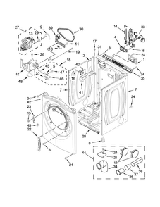 Cabinet Parts Diagram and Parts List for WED71HEBW0  Whirlpool Dryer