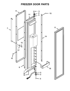 Freezer Door Parts Diagram and Parts List for KBSD618ESS01  KitchenAid Refrigerator