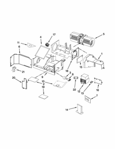 Air Flow Parts Diagram and Parts List for IMH2205AW2  Whirlpool Microwave