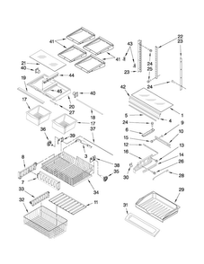 Shelf Parts Diagram and Parts List for 10672009011  Kenmore Refrigerator