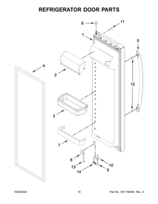 06 - Refrigerator Door Parts Diagram and Parts List for WRS312SNHB06  Whirlpool Refrigerator
