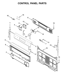 Control Panel Parts Diagram and Parts List for WFG535S0JV1  Whirlpool Range