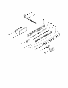 Control Panel And Latch Parts Diagram and Parts List for 66513255K111  Kenmore Dishwasher