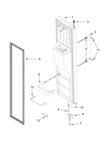 Freezer Door Parts Diagram and Parts List for KRSC500ESS00  KitchenAid Refrigerator