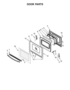 Door Parts Diagram and Parts List for 4KWFE7685ES0  Whirlpool Range